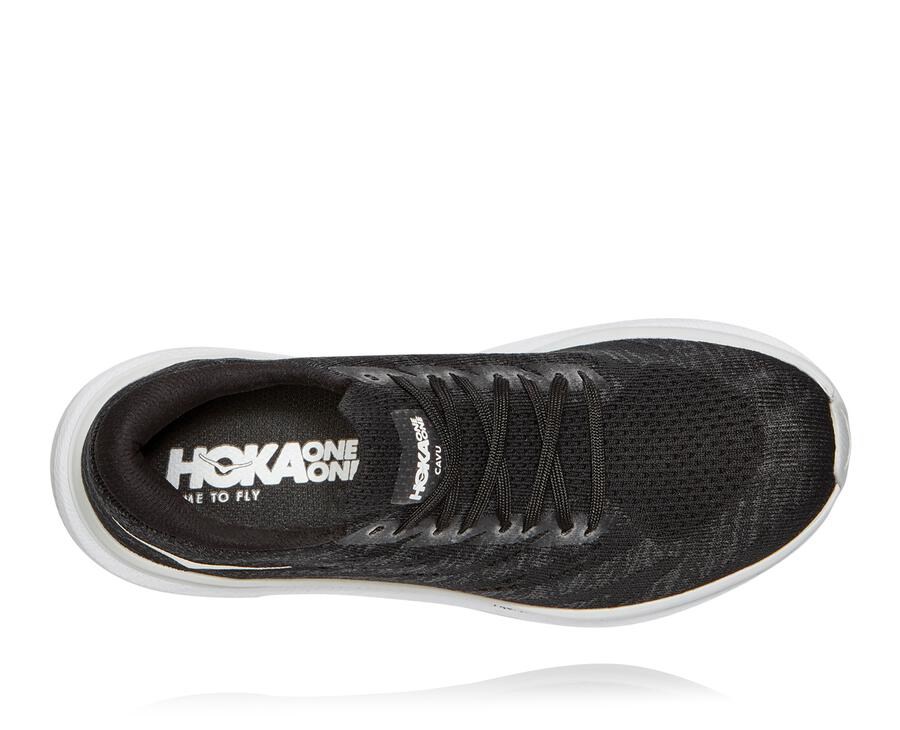 Hoka Australia One One Cavu 3 - Womens Walking Shoes Black/White - CZUJQ-1926